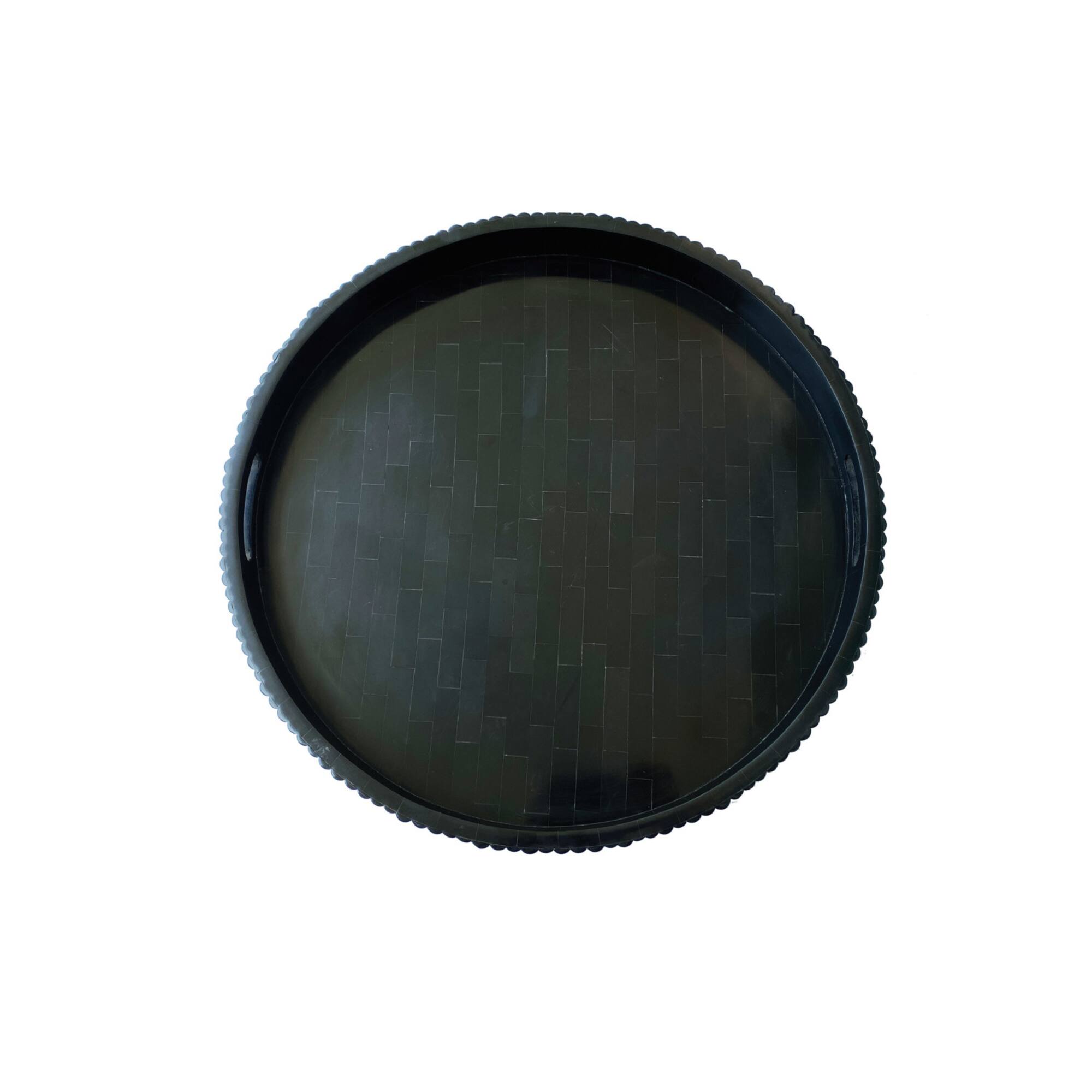 Hello Honey® 20" Black Pleated Tray with Handles
